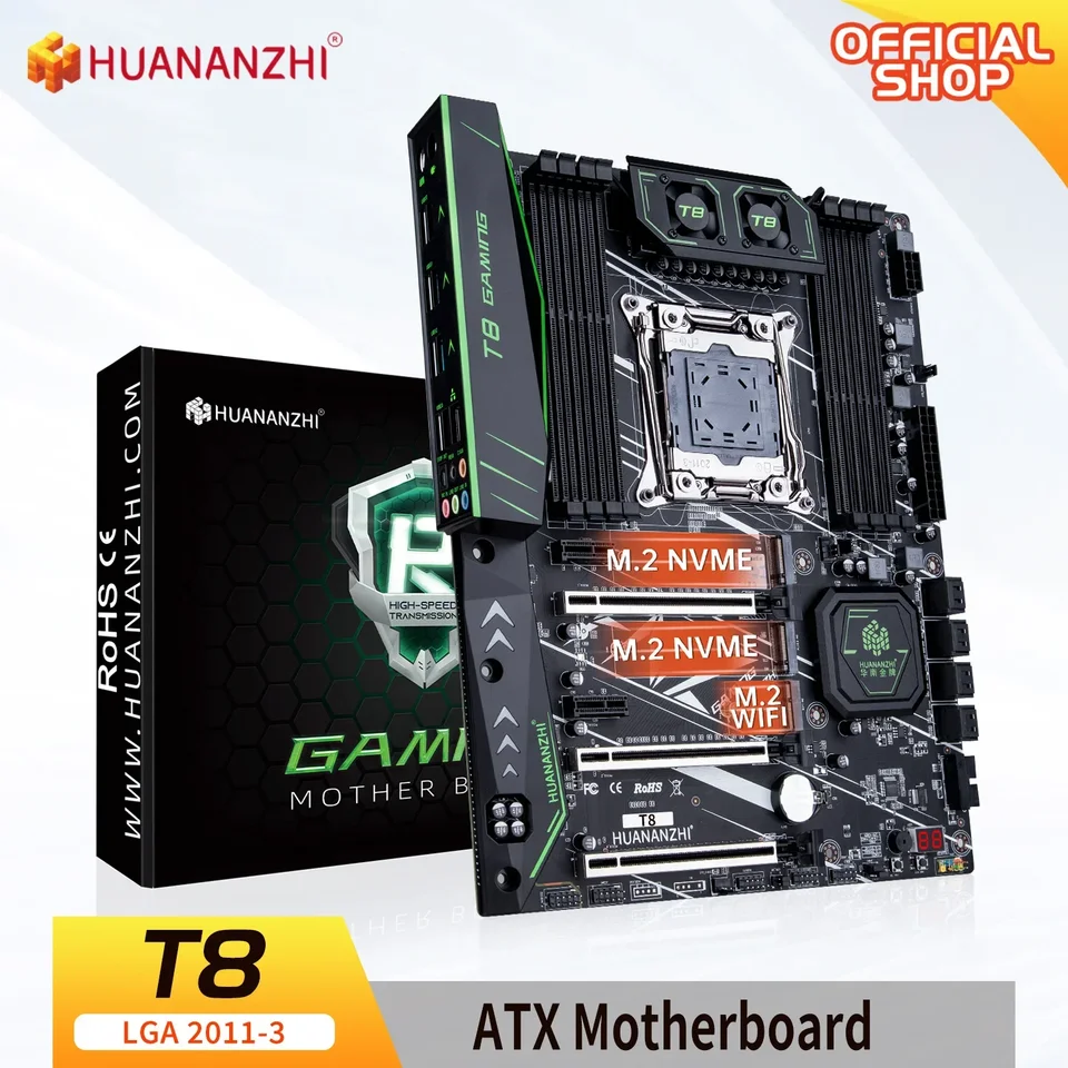 Huananzhi X99 T8 LGA 2011-3 XEON X99 Podpora základnej dosky Intel E5 2696 2678 2676 2673 2666 V3 Podpora DDR3 RECC MAMENE NVME NVME