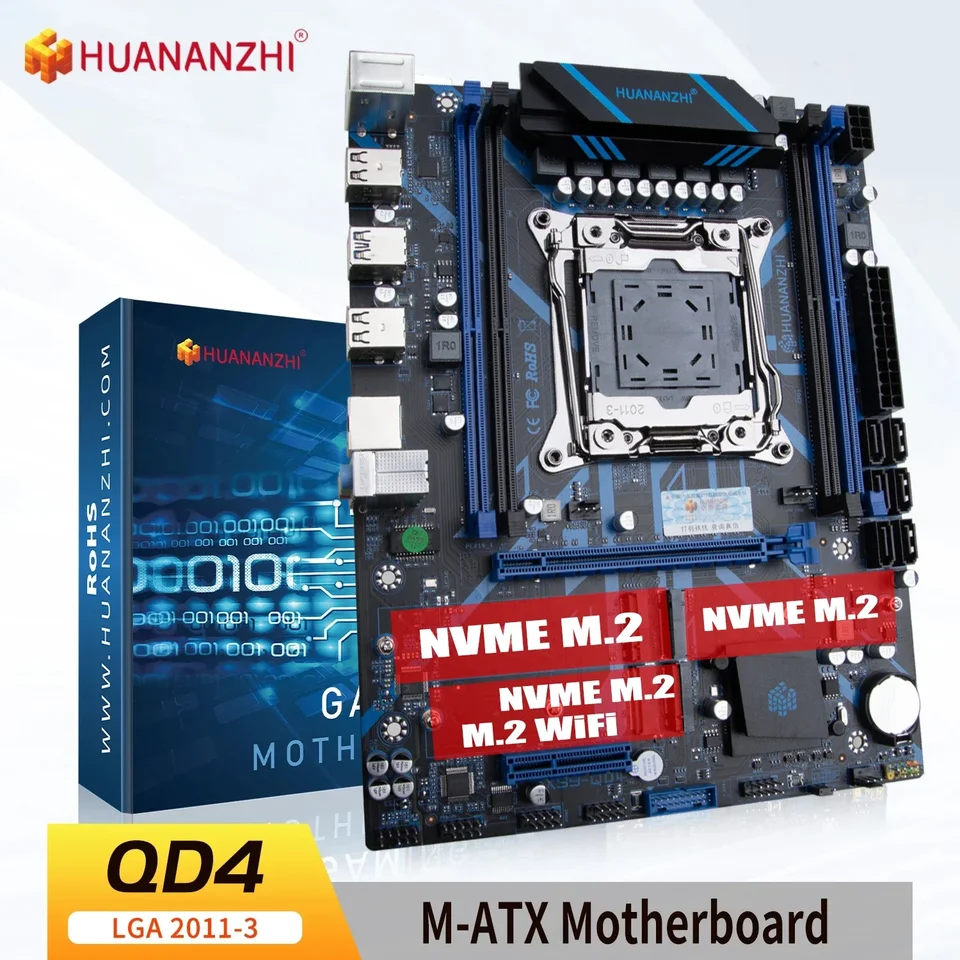 Huananzhi X99 Základná doska QD4 XEON E5 LGA2011-3 Všetky Serise DDR4 RECC non-ECC Pamäť nvME M.2 USB3.0 SATA PCIX16