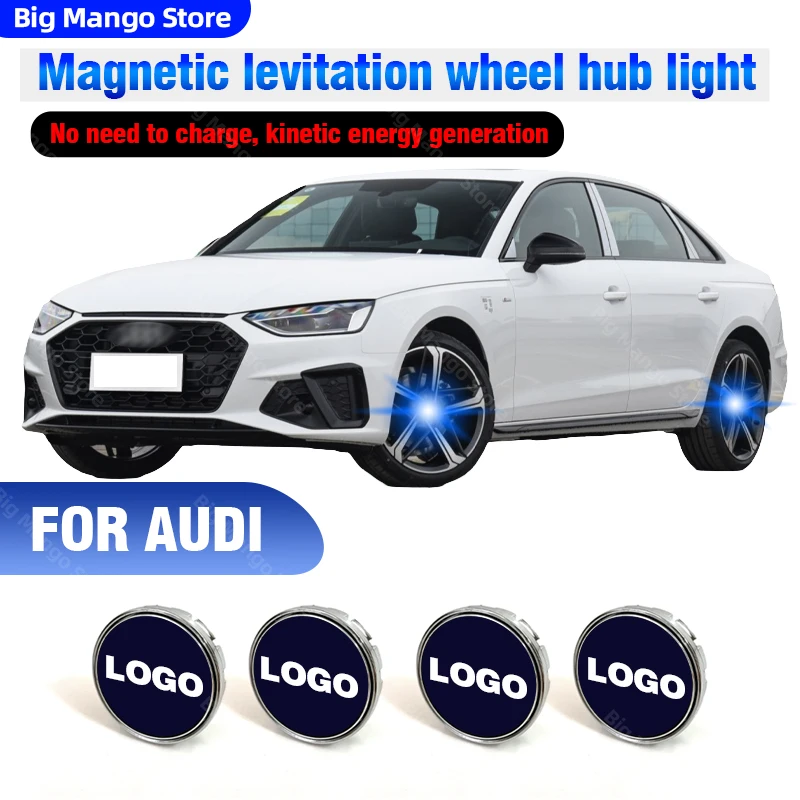 Hub Light Auto plávajúce osvetľovacie uzávery LED svetlo LED COPLE SVETLO SVETLO PRE Audi A3 A4 A5 A6 A7 A8 A8 S4 S6 Q2 Q3 Q5 Q7