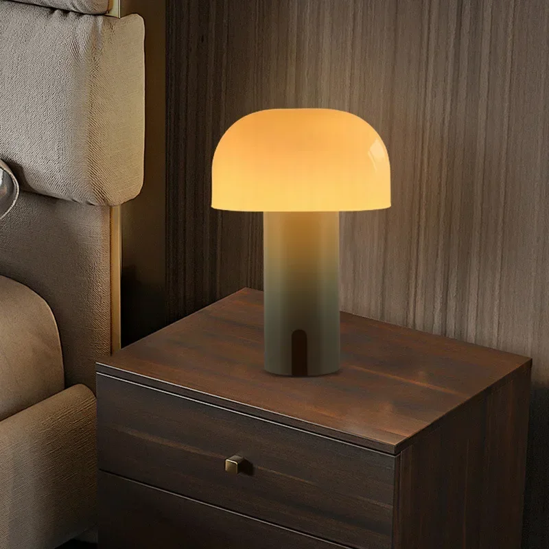 Huby stolová lampa nabíjanie atmosféry svetlo dekoratívne nočné svetlá dotyk