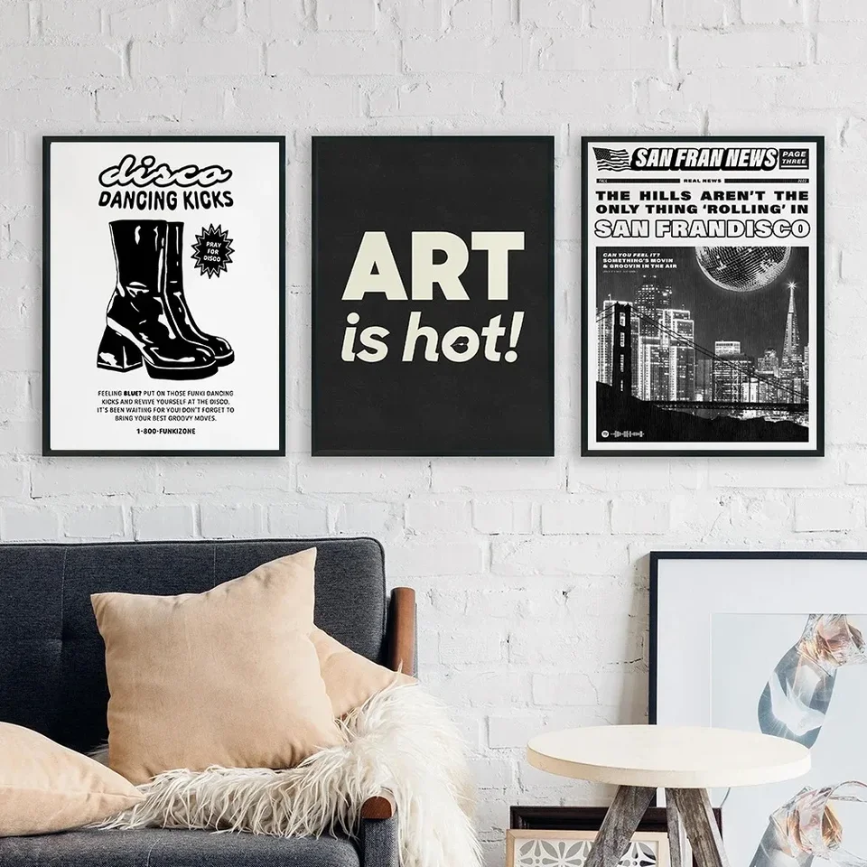 Hudobná disco tlač a plagát so San Franom Disco Travel Wall Picture Picture Cet Spirit Cite Canvas maľba pre obývaciu izbu domov