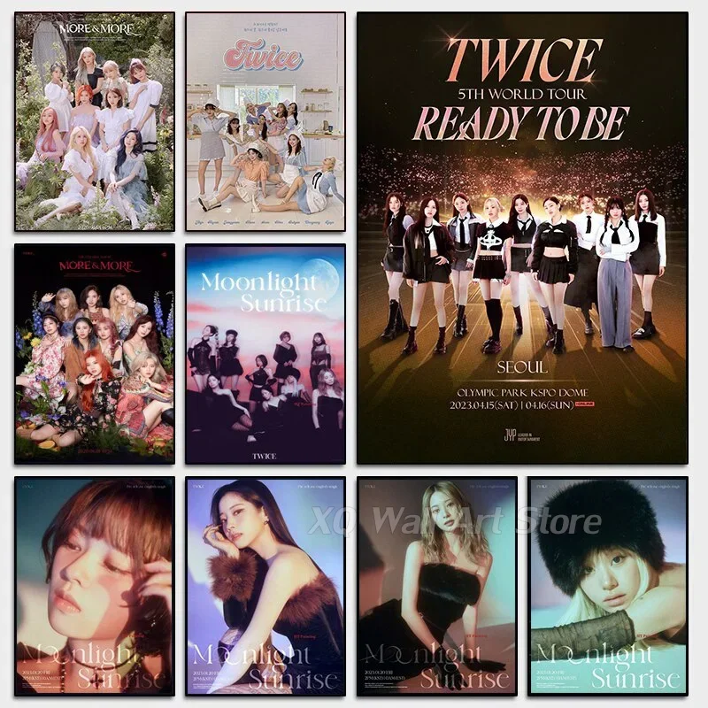 Hudobný mesačný plagát KPOP Group Dvojnásobok pripravený na to, aby sa turné maľoval maľba idol wall Pictures pre domáci dekor ideálne pre fanúšikov