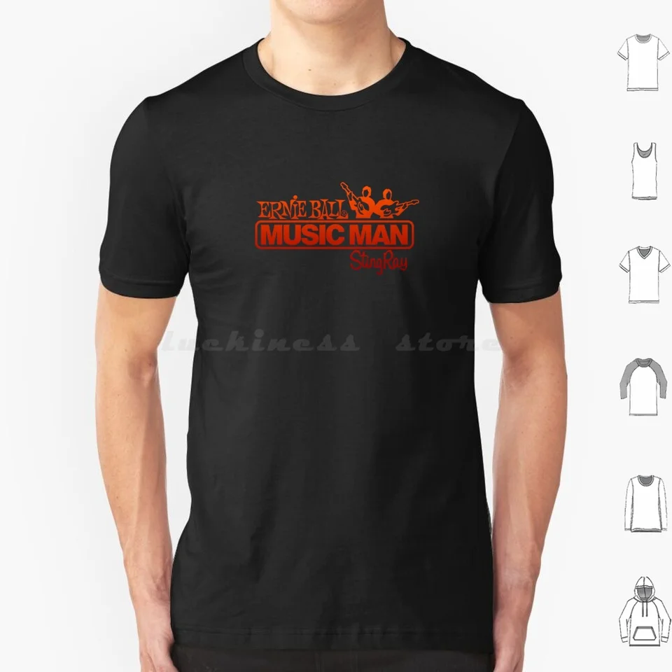 Hudobný muž Stingray logo T tričko Veľká veľkosť 100% bavlnená hudba Muž hudba muž Sting Ray Logo Guitarista Guitarista Gitarista Stingray