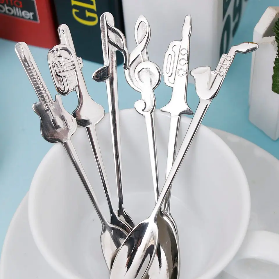Hudobný symbol kreatívny bar kuchyňa gadget jedáleň čajová lyžička kávová lyžica prípojok riadu