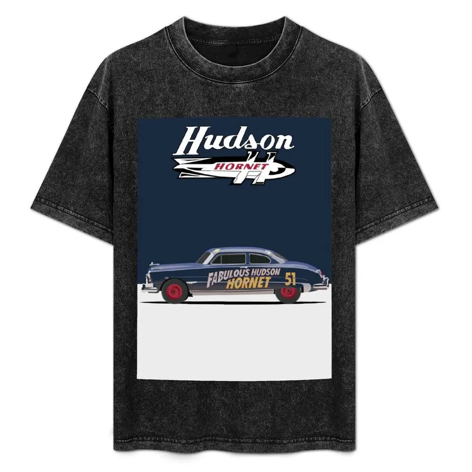 Hudson Hornet Ilustration Tričko Vintage anime košeľa vlastné tričko Kawaii oblečenie letné top pánske košele tričká
