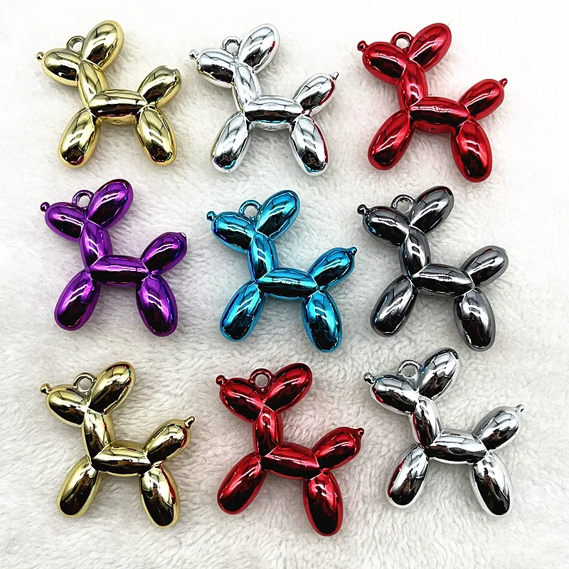 Huenison Color Stereo krásny balónový pes akrylové kúzla šperky výroba DIY náhrdelník Kľúčová reťazová dekorácia roztomilé kúzla prívesok
