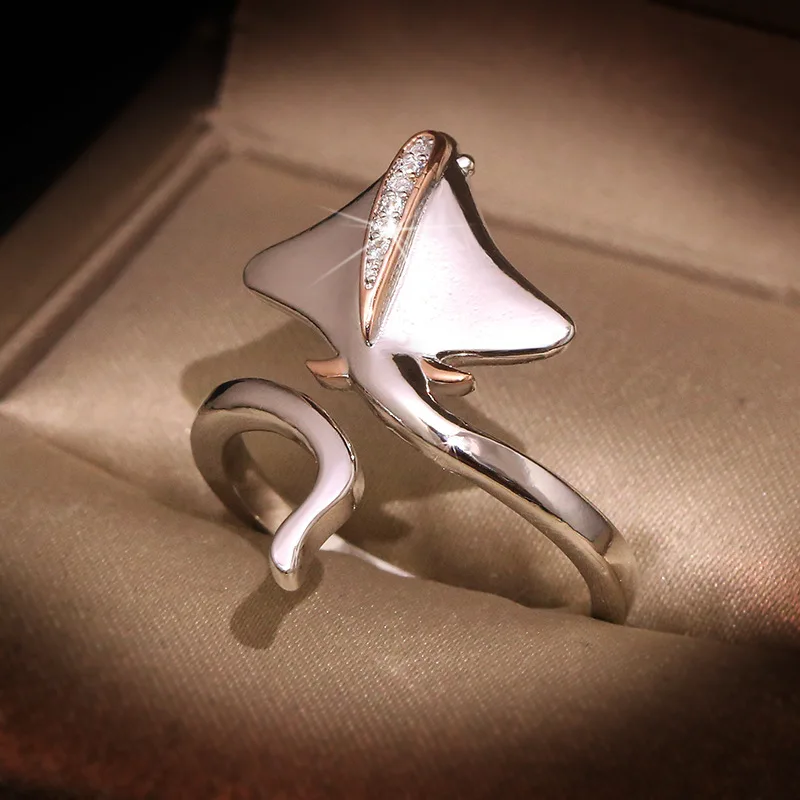 Huitan Novoz dizajn oceánové ryby otváracie prstene pre ženy módne zvierat Ring Dance Party roztomilé doplnky Girl Gift Trendy šperky