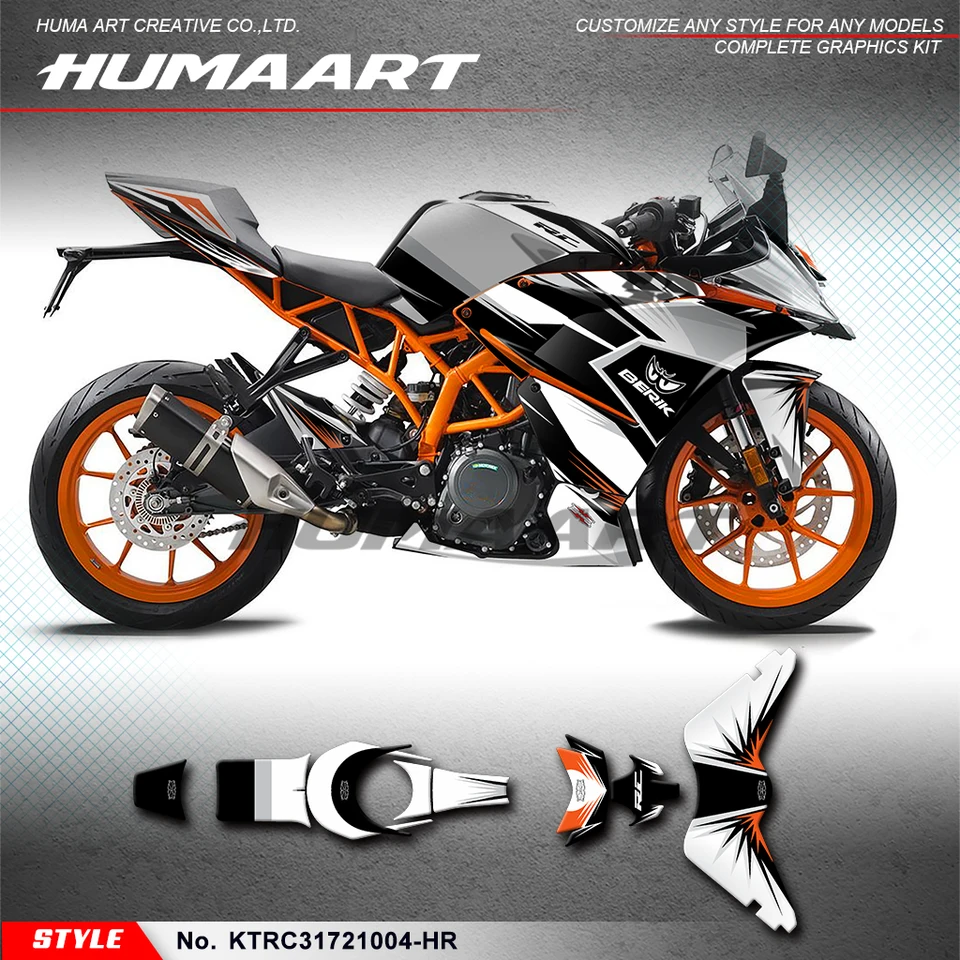Humaart Custom Stumpers Design pre KTM RC 125 200 250 390 14 15 16 17 18 2019 2020 2021, Restyle, KTRC31721004-HR