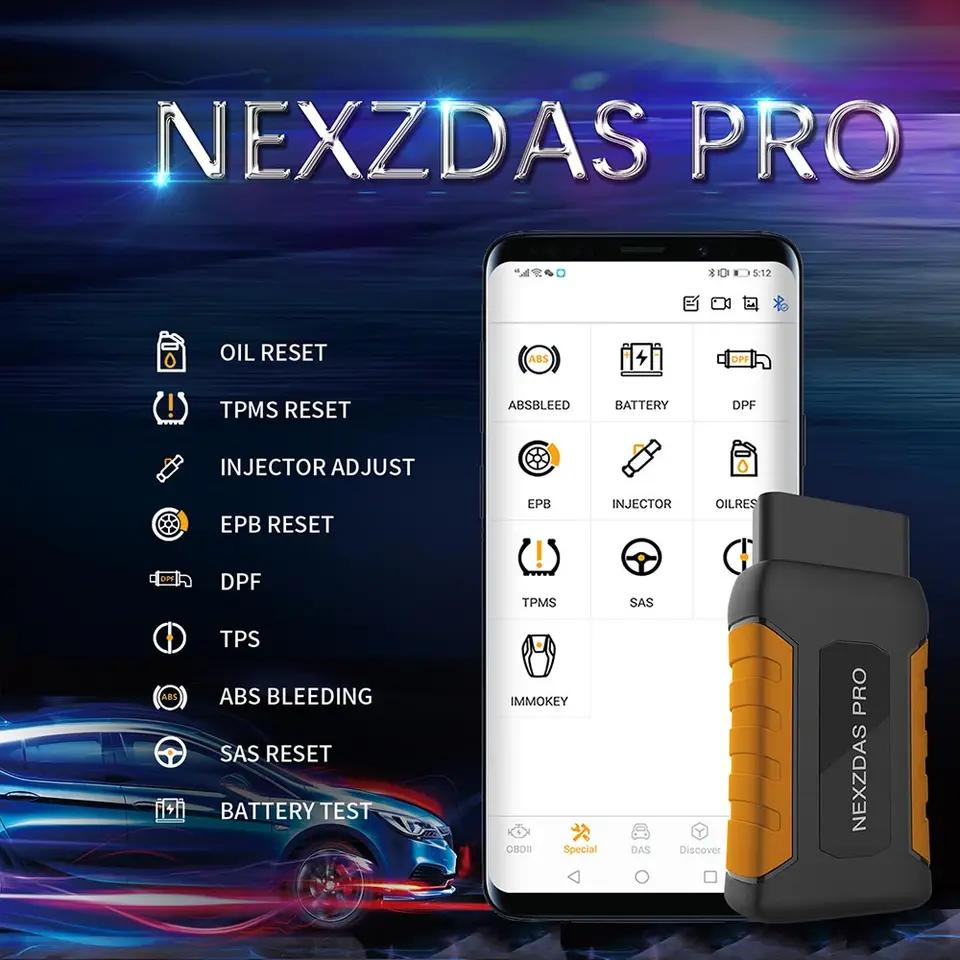 Humzor Nexzdas Pro ND326 Úplný systém OBD2 SCANER Diagnostické nástroje Kľúčové programátor Diagnostika pre osobné auto