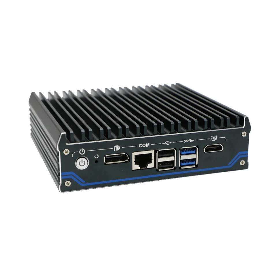 Hunsn Din Rail Micro Firewall spotrebič, Mini PC, Pfsense, Mikrotik, RX15, Opnsense, VPN, Router PC, Celeron J6412, AES-NI, SIM slot, 4lan