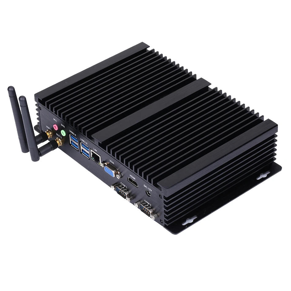 HUNSN Fanless Industrial Computer, IPC, Mini PC, IM03, Intel I5 / i7, Windows 11, VGA, HDMI, LAN, 2com RS232,3USB2,0,4 x USB3.0
