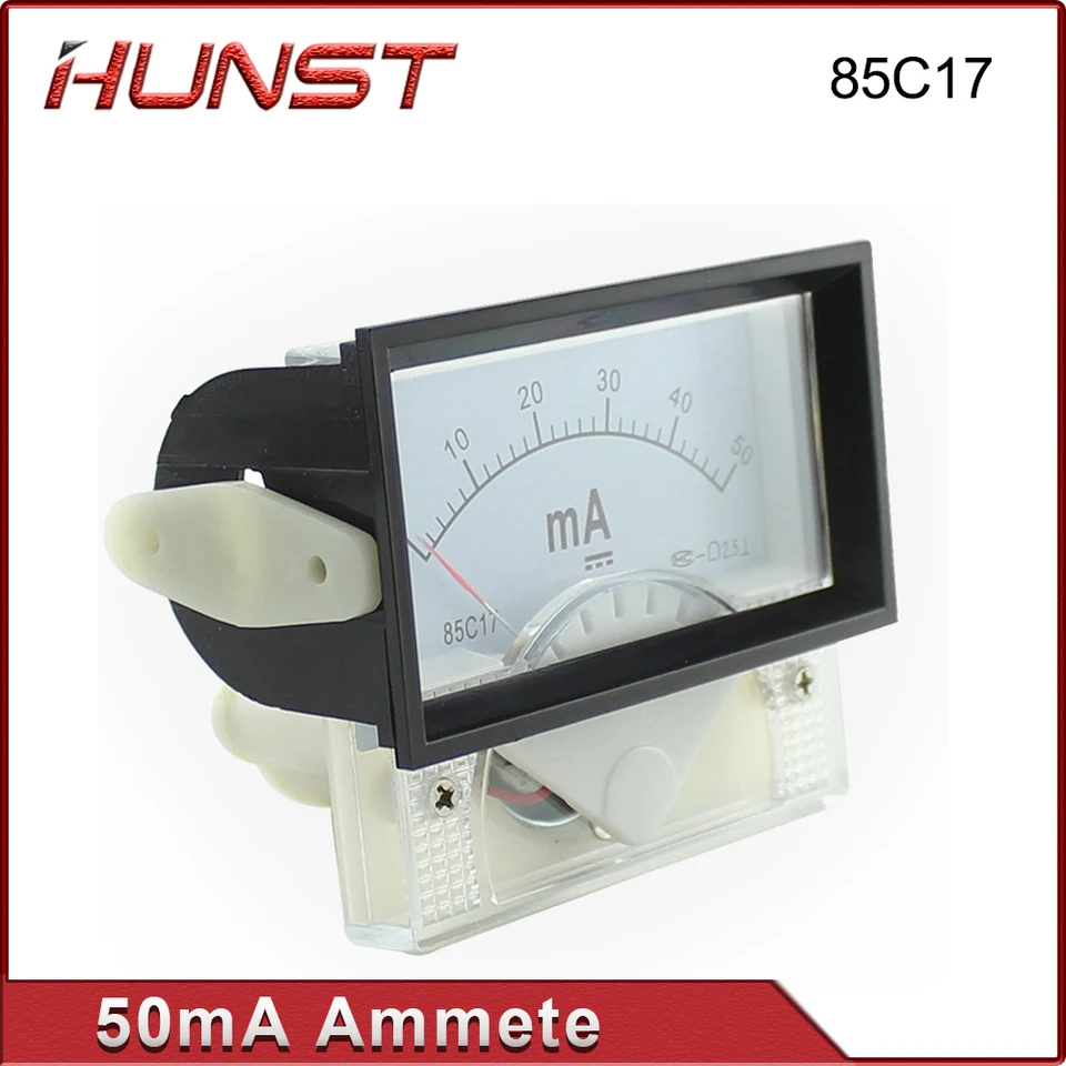 Hunst 50MA AMMETER 85C17 DC 0-50MA Panel pre CO2 Laser Cutting Graver