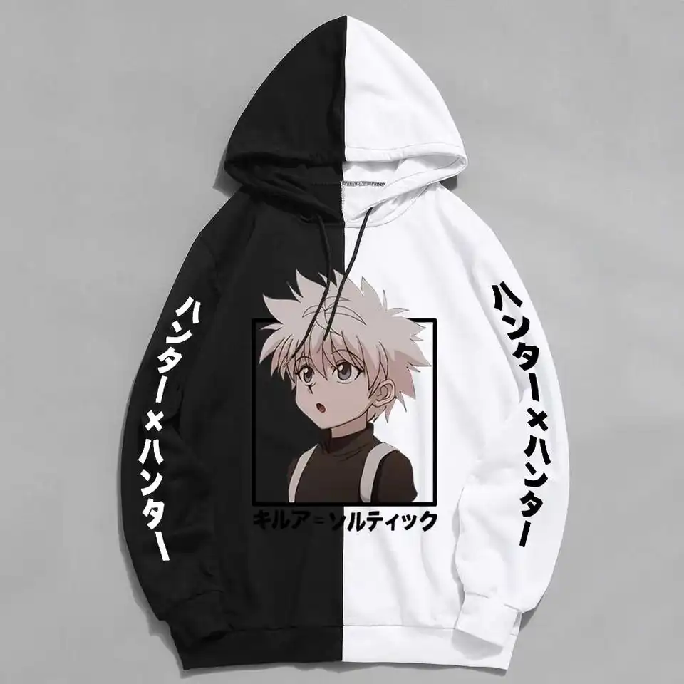 Hunter X Hunter Killua Zoldyck Mens mikiny Jeseň Boys Dievčatá Mikiny módne 3D anime tlačené mikiny
