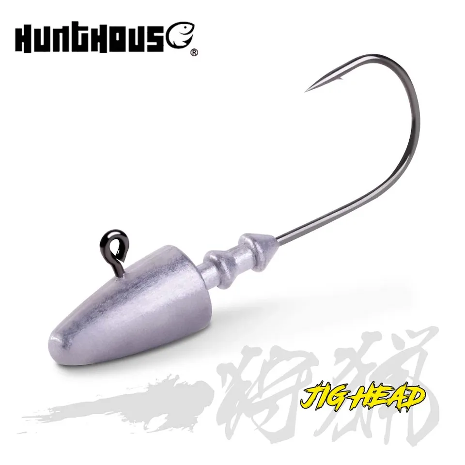 Hunthouse 7g 10g 12g 14g Dart Jig Hlava Rybolov Háčik mäkká návnada Vysokú uhlíkovú oceľ Fishhooks Jig Hlavy pre rybolov rybolov