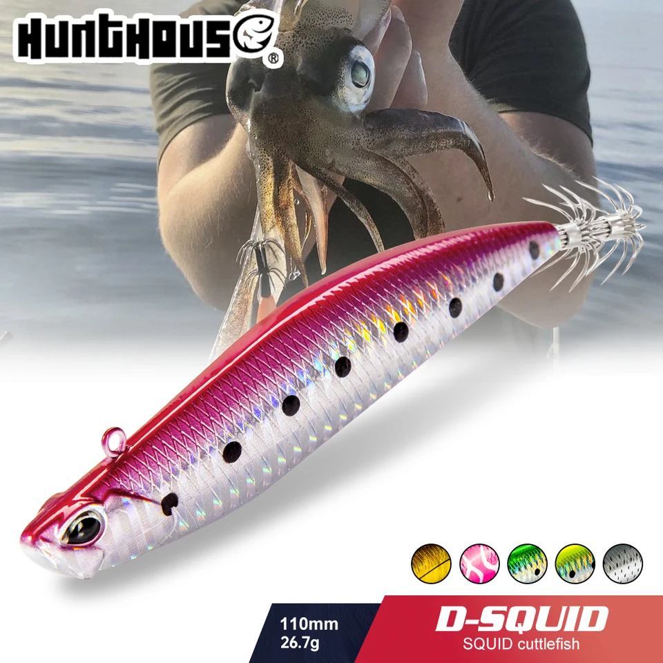Hunthouse D-Squid Jigging Náza ceruzka LW522 110 mm 26,7g Stopenie EGI SUQID Leurre Tip-Run EGI Hook Rybolov Tvrdá návnada pre Turlutte