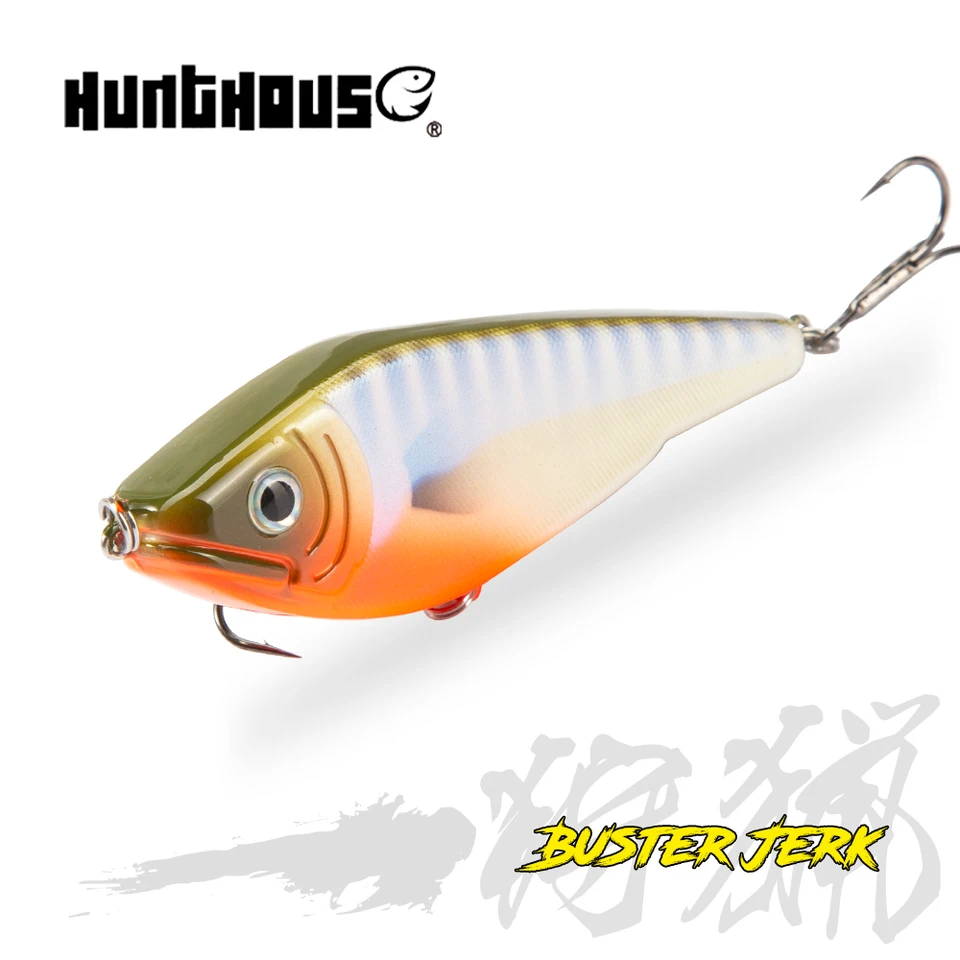Hunthouse Muskies Jercbait Pike Rybolov nalákanie trhnutia vibrák pižmové návnady pomalé potápanie Wobblerov pre šťuku Pesca Leurre Jerbaits