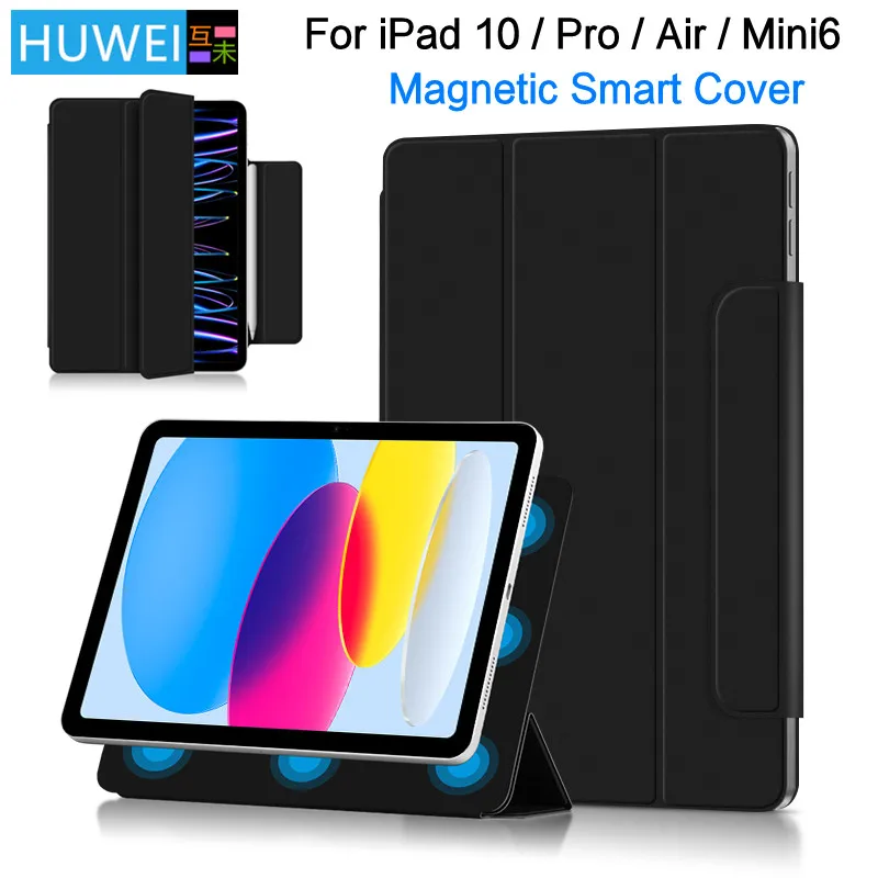 Huwei Smart Folio pre iPad 10. Generácia prípadu 2022 M2 iPad Air 5 4 prípad 2020 Pro 11 12,9 4th Funda 2021 Mini 6 Magnetic Case