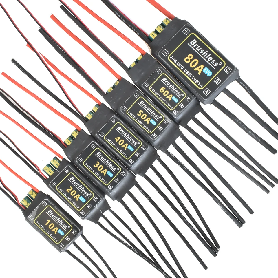 HV Brushless 10a 20A 30A 40A 50A 60A 80A ESC 2-6S LiPo batéria 3A/5V Výstupné ESC Quadcopter Aircraft Fixwing viacjasný dron