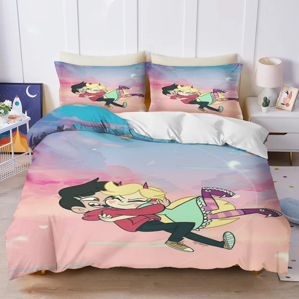 Hviezdna motýľ princezná anime 100% polyesterová posteľná súprava obliečky na obliečka na kresle
