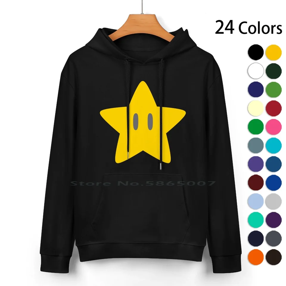 Hviezdna power bavlnená kapucňa sveter 24 Colors Star Flower Cup Super Kart 64 Super Circuit Double Dash Wii 7 Super Mushroom Luigi