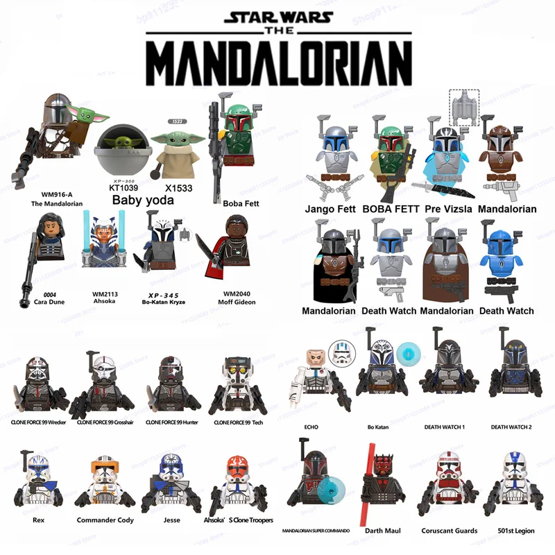 Hviezdne vojny Roztomilé mini figúrky mandalorians Technics Kawaii Zhromaždené stavebné bloky 4-5 cm modelové hračky pre bábiky pre deti darček