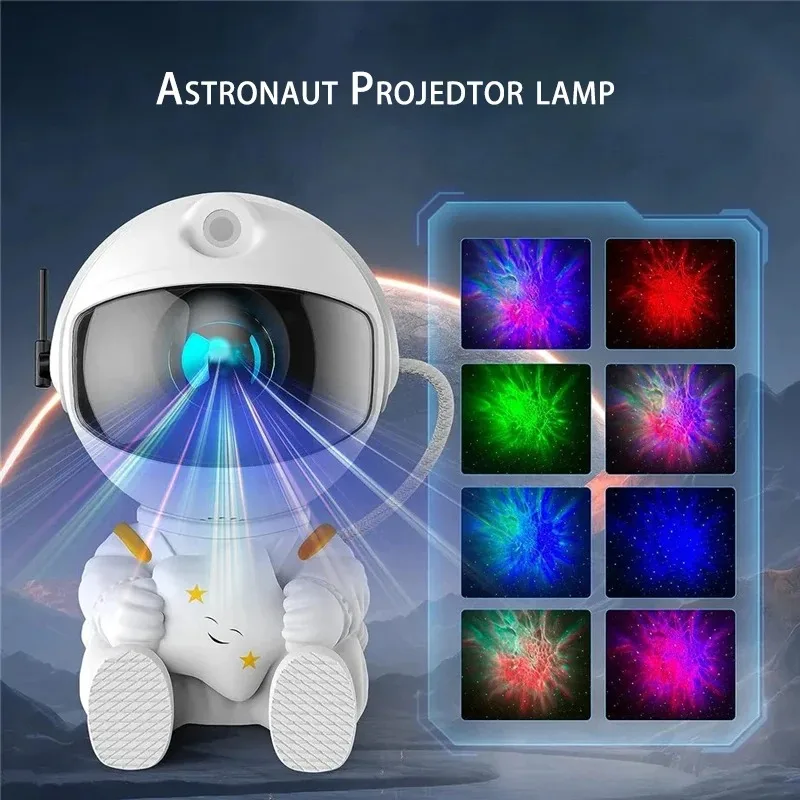 Hviezdny projektor Galaxy Night Light Astronaut Space Projector Starry hmlovina stropná lampa LED pre spálňu