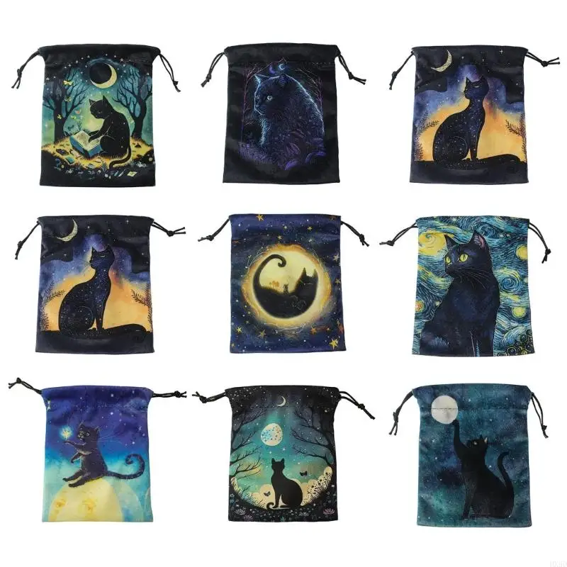 HX6D DEVIDINÁCIE TAROT CARD CARTY BAG Mini svadobná taška obrusový obrus oracles Card Game Bag Skladanie šperkových úložných prvkov Tarot taška