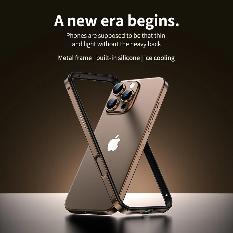 Hybridný silikónový rám hliníkový kovový puzdro pre iPhone 16 Pro MAX 16 PLUS 16PROMAX 16PRO 16Plus lepší tepelný nárazník
