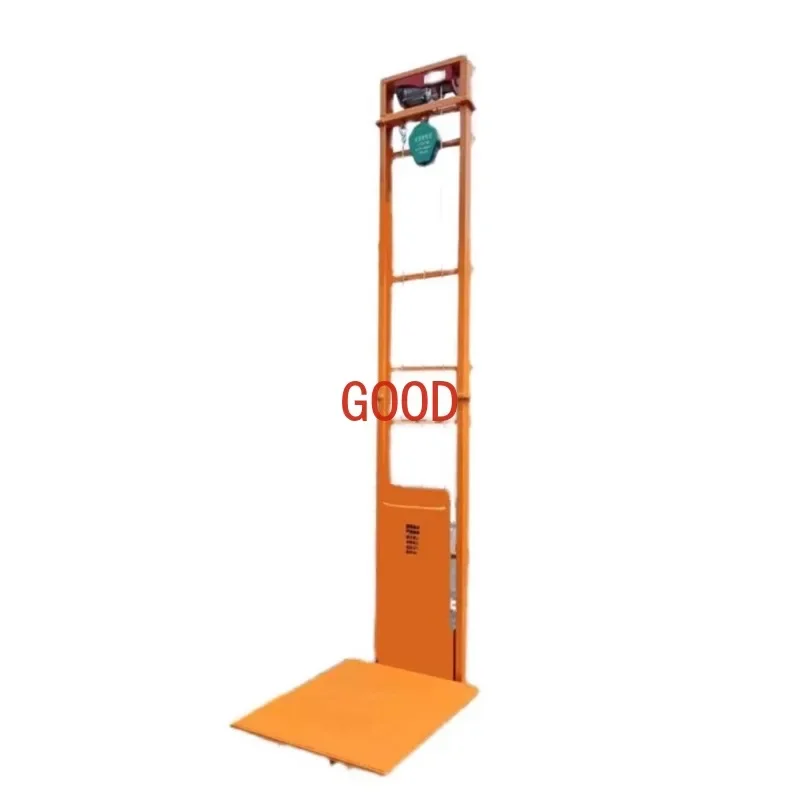 Hydraulická zdvíhacia plošina Elektrické hydraulické zdvíhanie malého nákladného výťahu pre domácnosť Náklad naliehavej plošiny Simple anti-pád