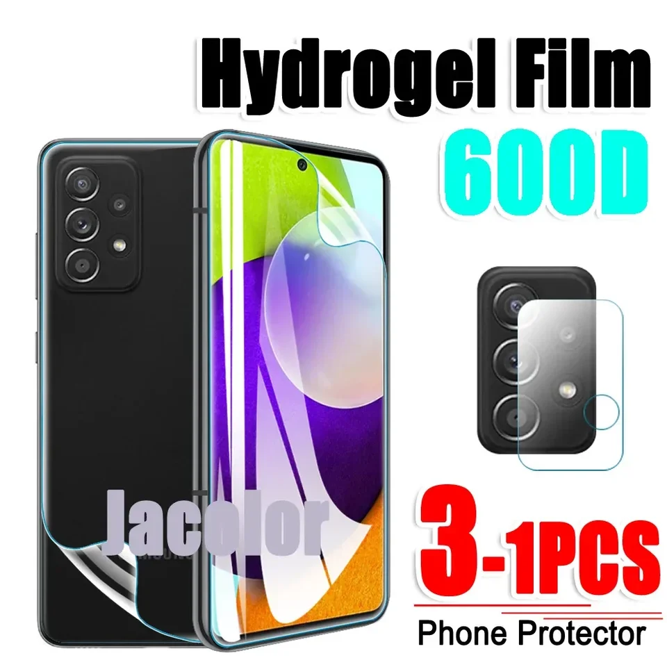Hydrogelový film s 1-3ks pre Samsung Galaxy A52 A52S A12 A02S A42 A22 A32 4G 5G A 32 52 GEL GEL Soft Soft Scree Chrániče fotoaparátu Camera Fotoaparát