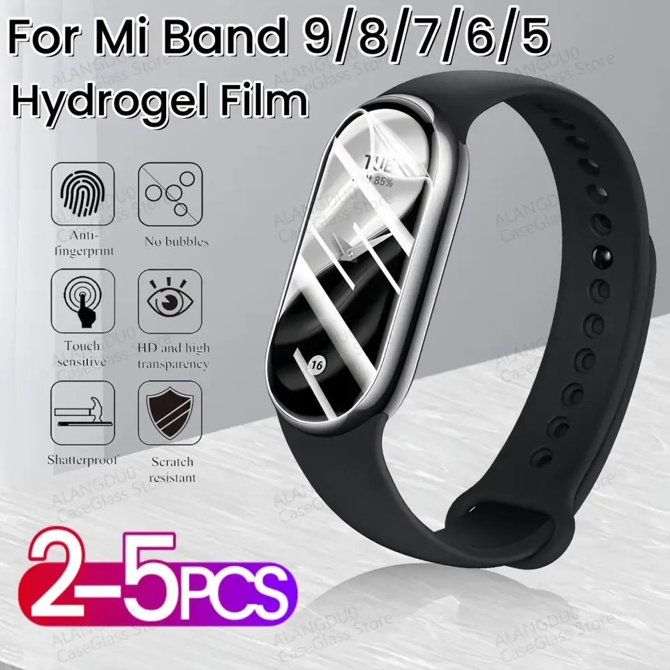Hydrogelový film s rozmermi 2-5ks pre Xiaomi Band 9 8 7 6 5 Protect Screen Protect Not Glass Anti Scratch Soft Soft Films na Mi Band 9 8 7 6
