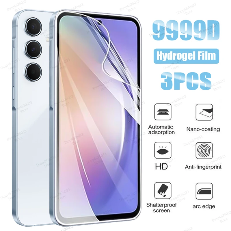 Hydrogélový film 3ks pre Samsung Galaxy A55 A54 A16 A35 A25 A15 A34 A14 A73 A53 A33 A13 A72 A52 A32 A32 A22 A22 A12 A51