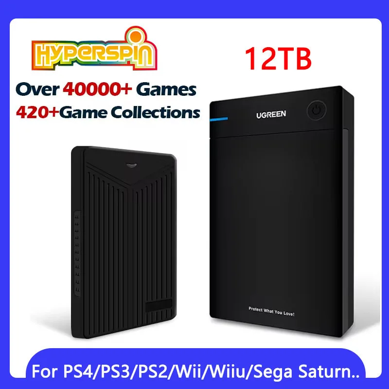 Hyperspin HDD s 40000+ retro hier pre PS4/PS3/PS2/Wii/Wiiu/SS/Game Cube/N64 Prenosný disk hraného disku hrania pre výhru 7/10/11
