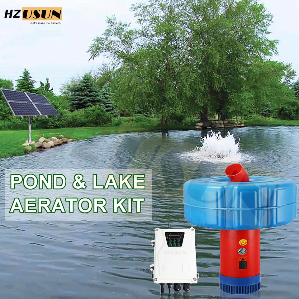 Hzusun Solar -Pohatovaný prevzdušňovač pre 1/2 1 akra Pond Lake Aeration Solar Oxygenátor vzduchové súpravy