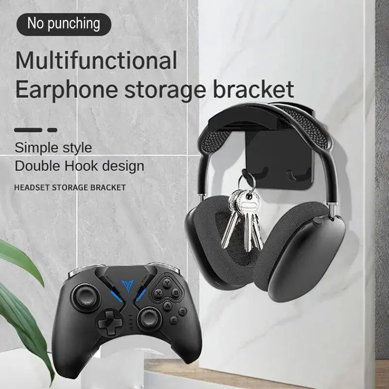 Háčiky náhlavnej súpravy stena pod stolom bez punčového náhlavného skladovacieho stojana stojan GamePad Držiak na náhlavnú súpravu vešiaky
