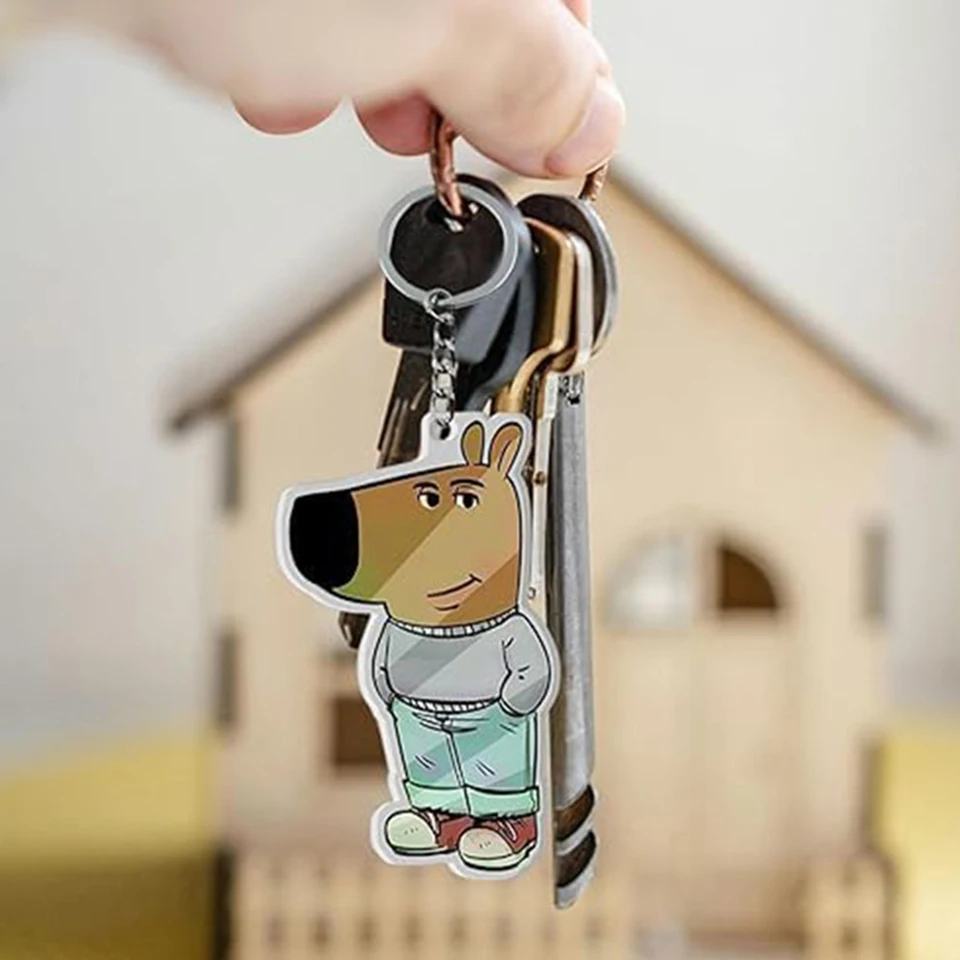Iba chladný pes akrylové keychain vtipný meme cool psa prívesok prívesok pre chlapcov pre chlapcov batohové tašky dekorácie doplnky