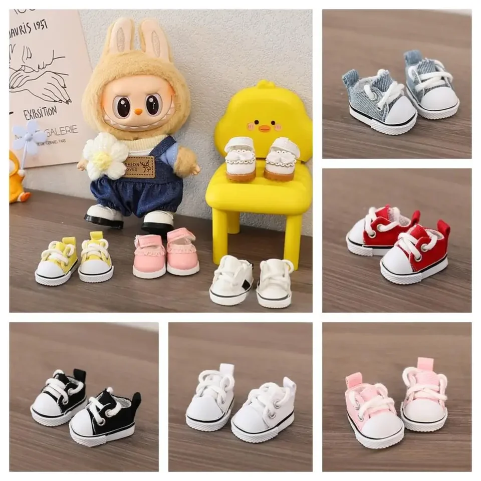 (Iba topánky) pre LaBubu 17 cm bavlnené bábiky topánky hračky Hračky Príležitostné športové topánky Dolls Accessories for LaBubu Outfits