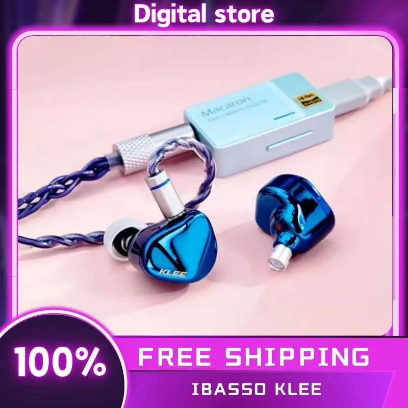 Ibasso Klee káblové slúchadlá v uchu 4.4 vyvážené puzdro z nehrdzavejúcej ocele Audiofil prispôsobené káblové dynamické basy super nízke basové hifi Hifi