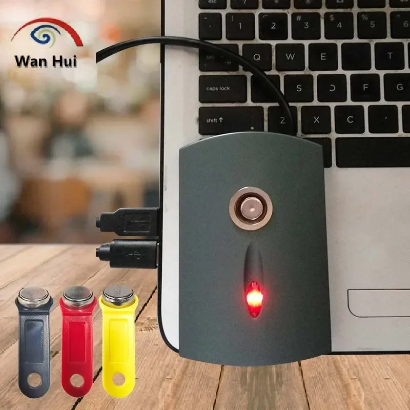 IBUTTON Reader USB Duplicator TM1990A-F5 Programátor + 3 ks RW1990 Kľúč Vhodný DALASS DS1990 DS1991 DS1996 DS1961 ECT ECT iba na čítanie iba na čítanie