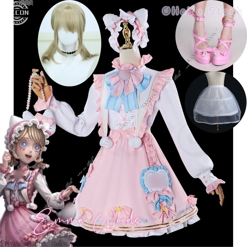 Identita hry v Emma Woods Gardener Lisa Beck Cosplay kostým parochňou vrecko roztomilé mačka lolita šaty dievčatá Halloween Carnival Party Suit