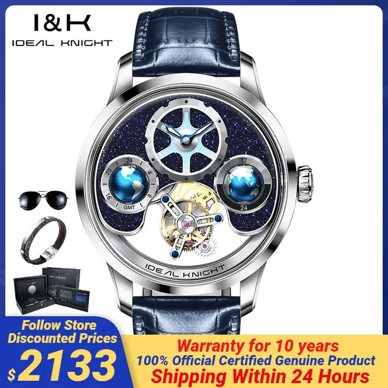 Ideálny rytier 100% originálny tourbillon Mechanické náramky