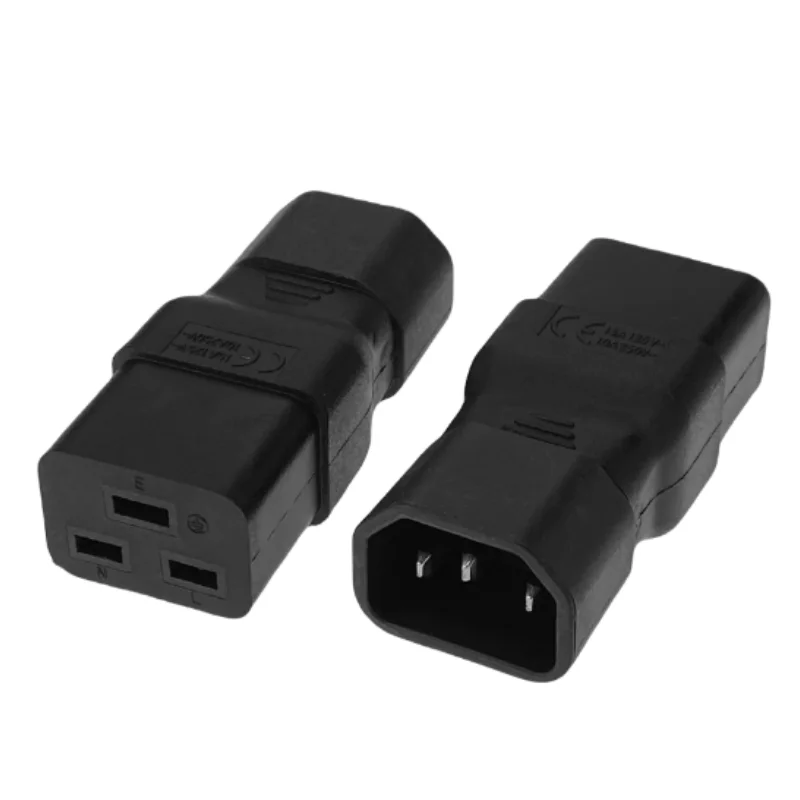 IEC320 Mužský C14 do ženskej C19 adaptéra zásuvky pre konektor kábla AC110-250V 10A-16A C14 až C19