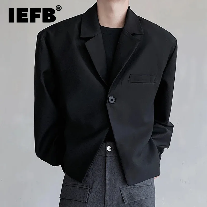 IEFB Pánska krátka bunda Loose Ramer Pad Single Button Design 2024