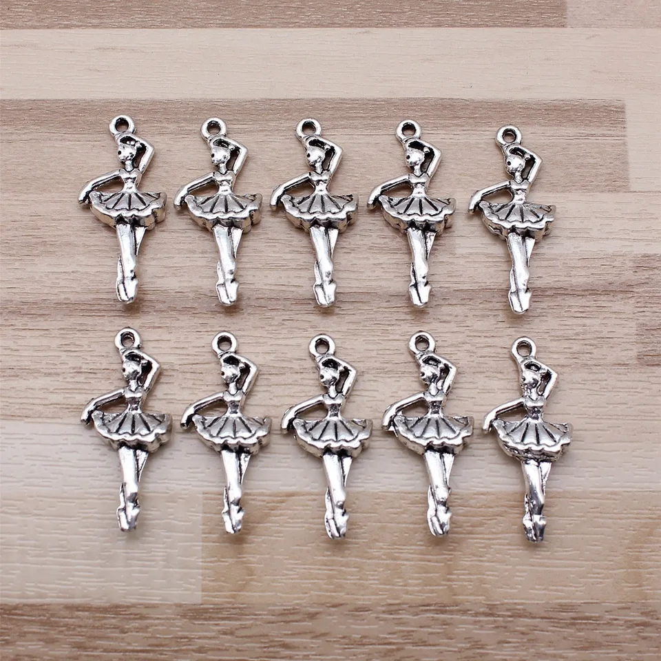 IFOCUS 10ks/Lot Ballerina Balet Kúzla pre DIY šperky výroby zink zinku 31x14mm/1,22x0.55inch