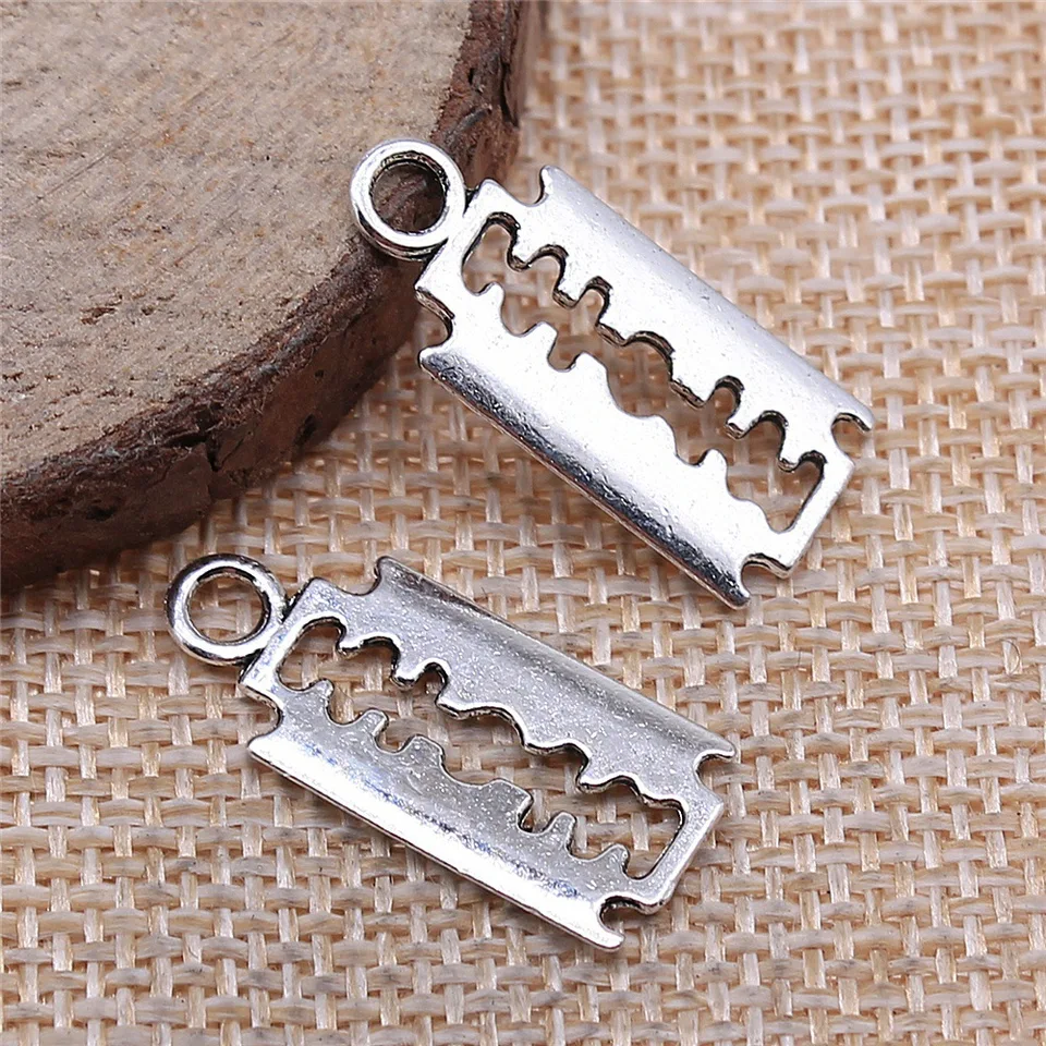 IFOCUS 20ks/Lot Razor Blades Charms pre DIY šperky výroby zink zinku 24x11mm/0,94x0.43inch