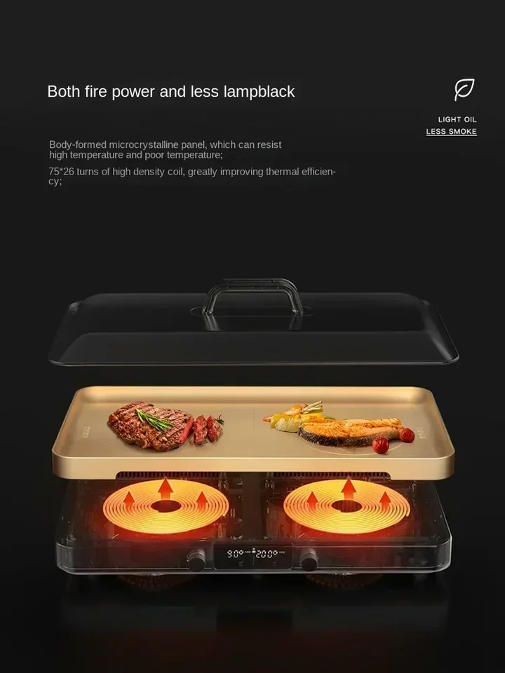IH dvojité sporáky Domácnosť Multifunkčný hrniec na varenie Grilovanie Grilovanie Hot Pot Elektrický gril panvic