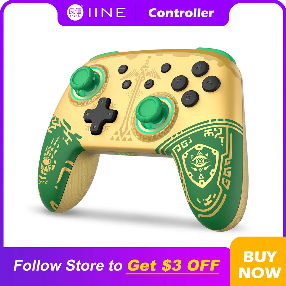 Iine Zlatkovo-zelené bezdrôtové prebudenie NFC Compatibible Nintendo Switch/OLED