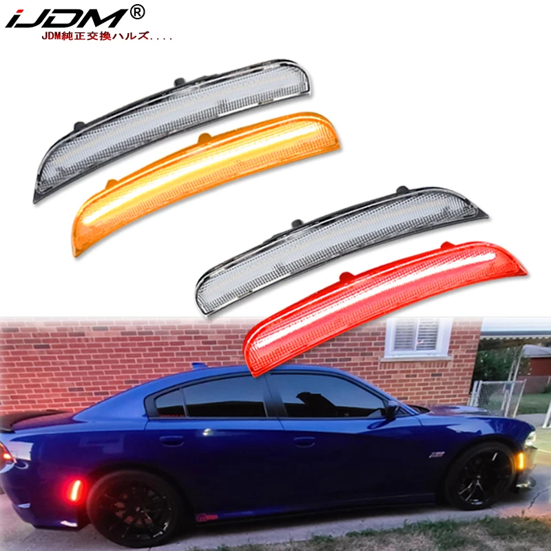 IJDM Auto predného/zadného zadného nárazníka Bočné značky Svetlo pre Dodge Charger 2015-2018/Parkovacie svetlo, vymeňte OEM SideMarker Lamps Aber