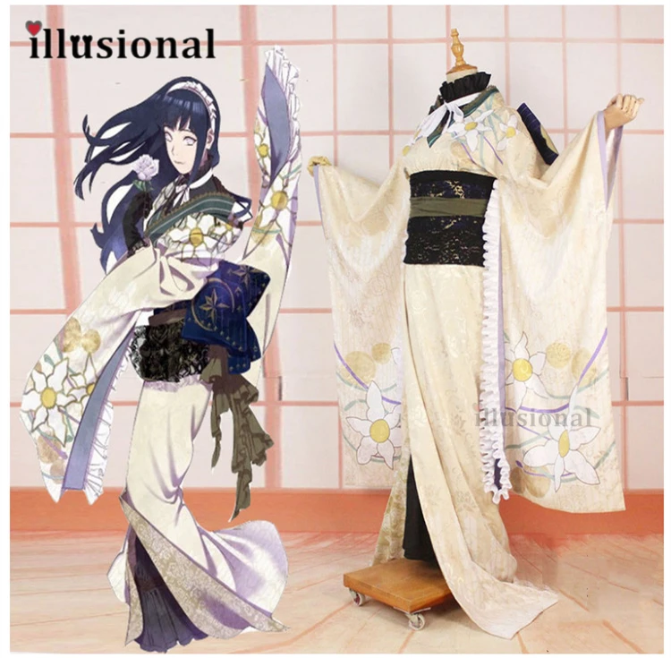 ilúzne prispôsobené Uzumaki Hinata Kimono Cosplay kostýmové šaty ženské hry