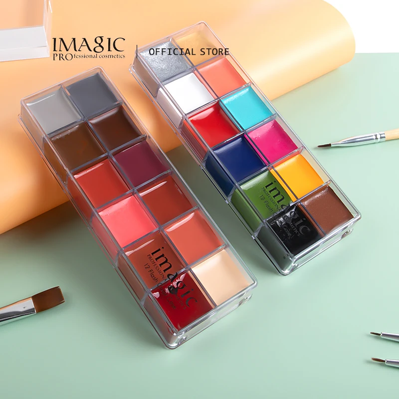 Imagine 12Colors Face Body Art Bezpečné deti Flash tetovanie maľba Halloween vianočné večierky kreslenie pigment dráma kozmetický nástroj